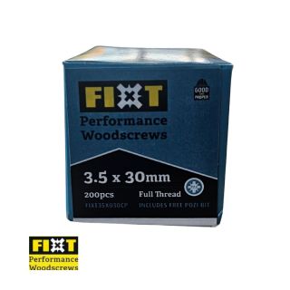 Fixt Performance Woodscrews 3.5 x 30mm Box/200pcs