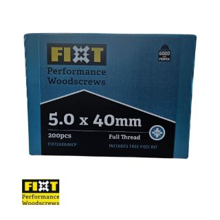 Fixt Performance Woodscrews 5.0 x 40mm Box/200pcs