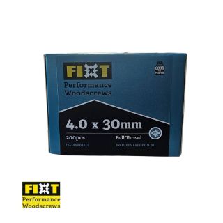 Fixt Performance Woodscrews 4.0 x 30mm Box/200pcs