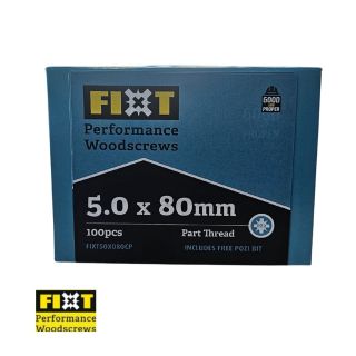 Fixt Performance Woodscrews 5.0 x 80mm Box/100pcs