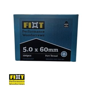 Fixt Performance Woodscrews 5.0 x 60mm Box/100pcs