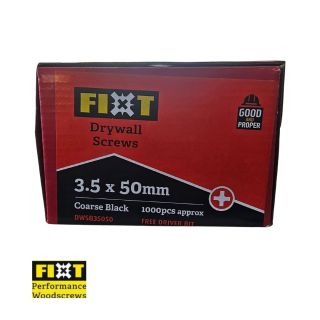 Fixt Drywall Screw 3.5 x 50mm Coarse Black Box/1000pcs
