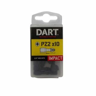 PZ2 IMPACT DRIVER BIT- PACK 10 DART - DDIPZ2-10