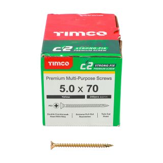 TIMCO 5.0 x 70mm C2 Woodscrews (Bx 200)