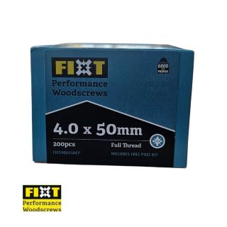 Fixt Performance Woodscrews 4.0 x 50mm Box/200pcs