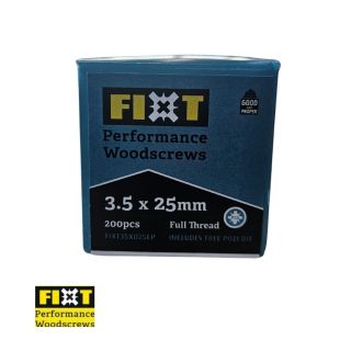 Fixt Performance Woodscrews 3.5 x 25mm Box/200pcs
