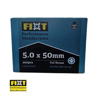 Fixt Performance Woodscrews 5.0 x 50mm Box/200pcs
